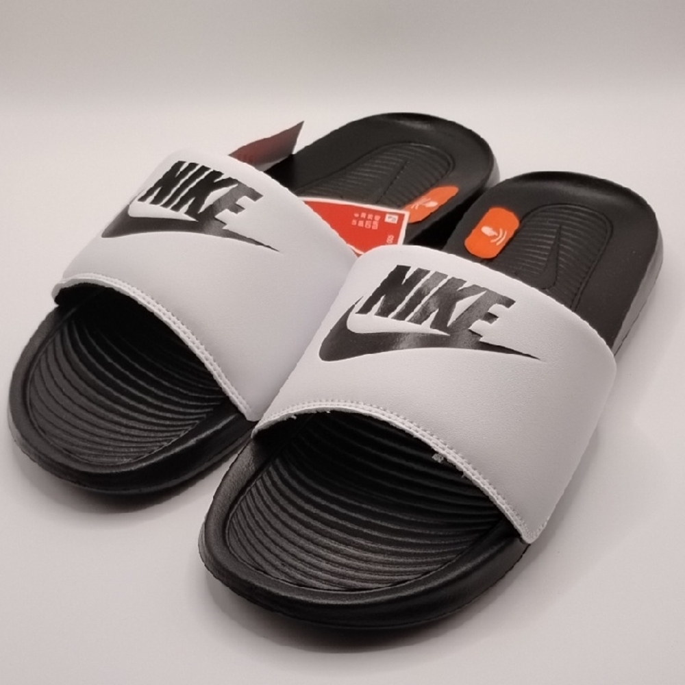 Nike Victori One Black and White Slide Sandals